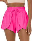 Coastal Women's Rose Red Frill High Waist Petal Wrap Swim Shorts Swimsuit Bottom