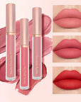 3 Pcs Matte Lipstick Lip Gloss Set Waterproof Non-Stick Cup Liquid Lipstick Matte Velvety Lip Glaze Lipstick Set Lip Stain Lip Care Not Easy To Fade, Valentine's Day Gifts For Women Mother's Day Gift