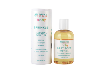 Organic Baby Oil and talc free Baby Powder Set