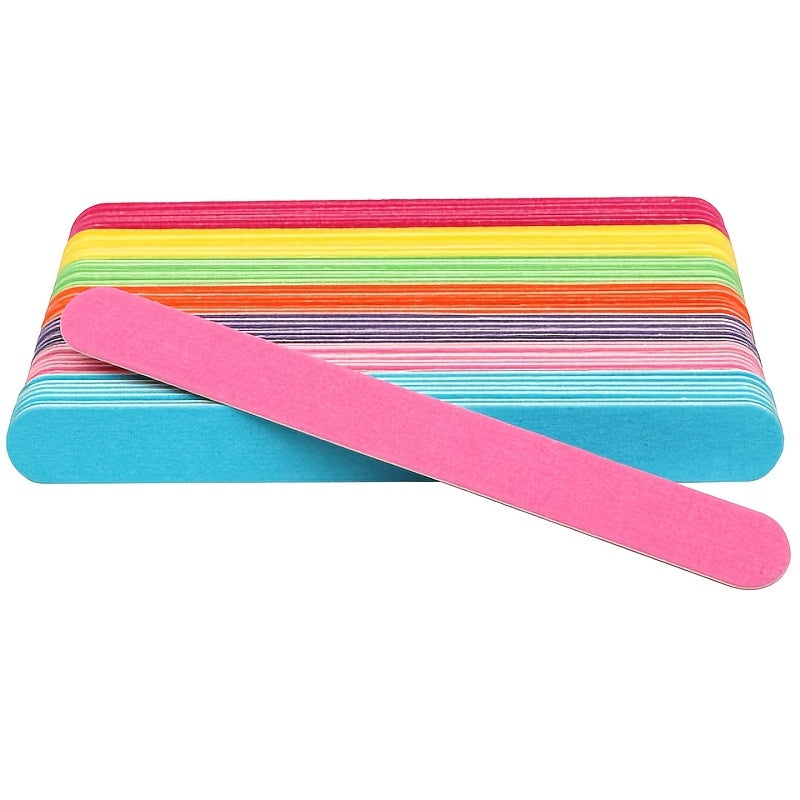 10 pcs Professional Double-Sided Wooden Nail File with Strong Sandpaper for Manicure and Polishing