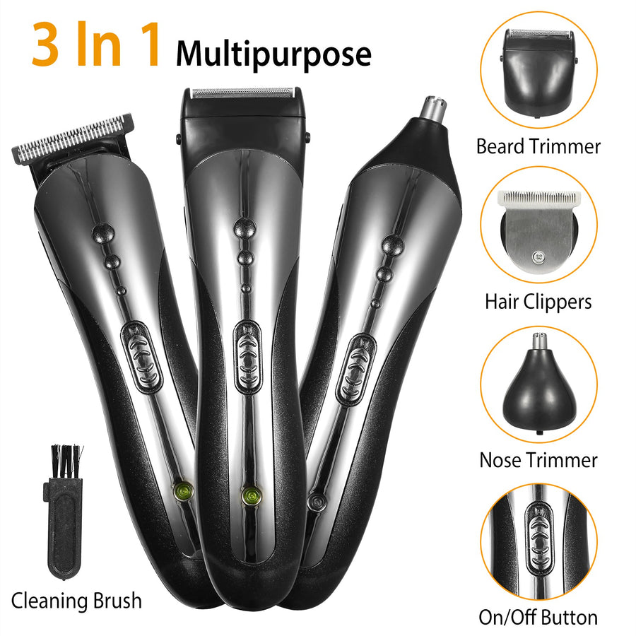 SHINON Men Electric Hair Clipper Trimmer Rechargeable Beard Shaver Razor Nose Trimmer Set