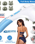 Electric Massager Handheld Full Body Percussion Massager Double Head Vibrating Body Relax