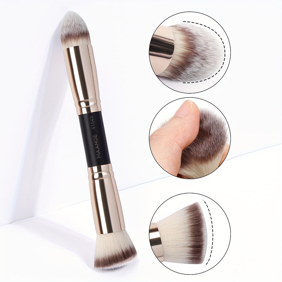 2pcs, Dual Head Makeup Brush Set Foundation Brush Blush Brush Face Brush Loose Powder Brush Makeup Tools