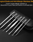 7 Pcs Blackhead Remover Kit Stainless Steel Pimple Comedone Acne Extractor Needle Tools