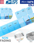 Weekly Pill Organizer 7 Day Pill Planner BPA Free Pill Box Case with 7 Compartments for Vitamins Medication Supplements