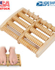 Massage Foot Roller Dual Wooden Stress Relief Roller Acupressure Massage Plantar Relaxation Shiatsu Massage for Foot Leg Back