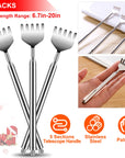 3pcs 20" Telescopic Back Scratcher Stainless Steel Extendable Bear Eagle Claw Massager