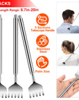 3pcs 20" Telescopic Back Scratcher Stainless Steel Extendable Bear Eagle Claw Massager