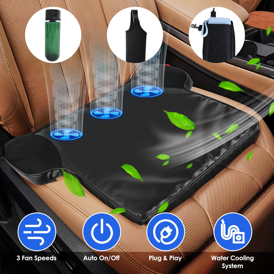 Summer Water Cooling System Seat Cushion With Fans 3 Speeds 26°C/78°F Constant Temperature USB Plug Portable Auto On/Off Ventilated Seat Cushion For H