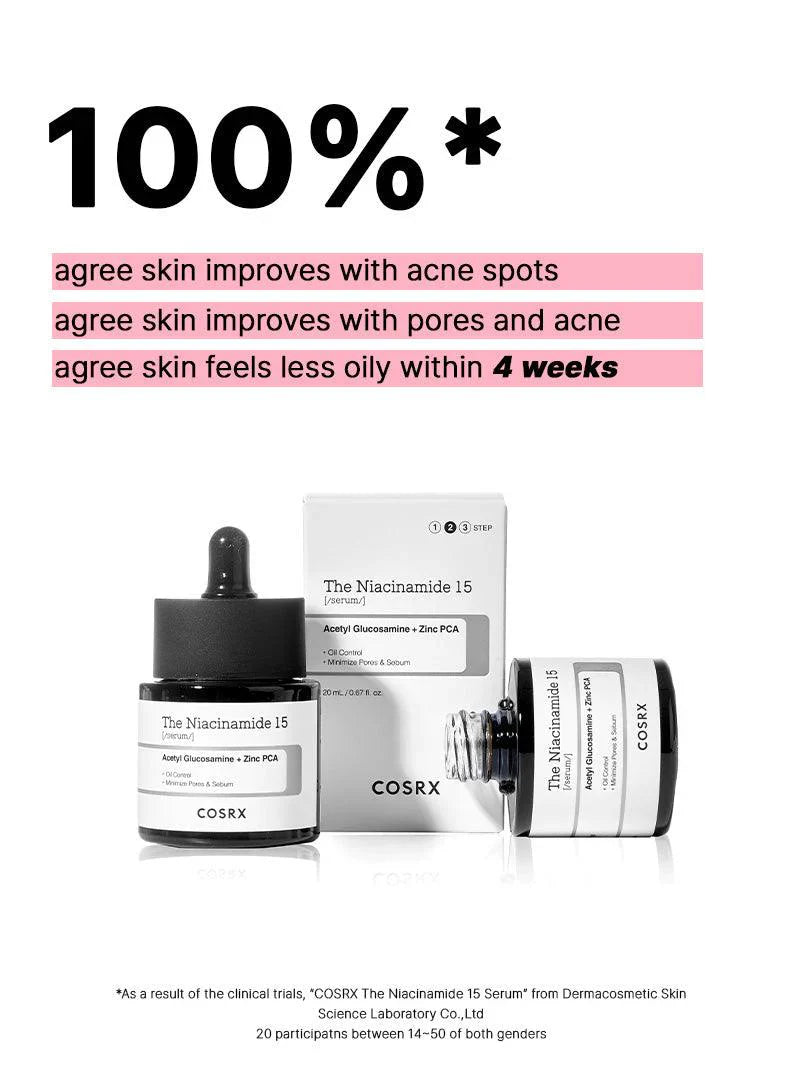 COSRX The Niacinamide 15 Serum – 20ml, Brightening & Pore Refining