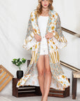 Multicolor Wide Sleeve Mixed Floral Print Long Kimono Effortless Elegance for Every Occasion