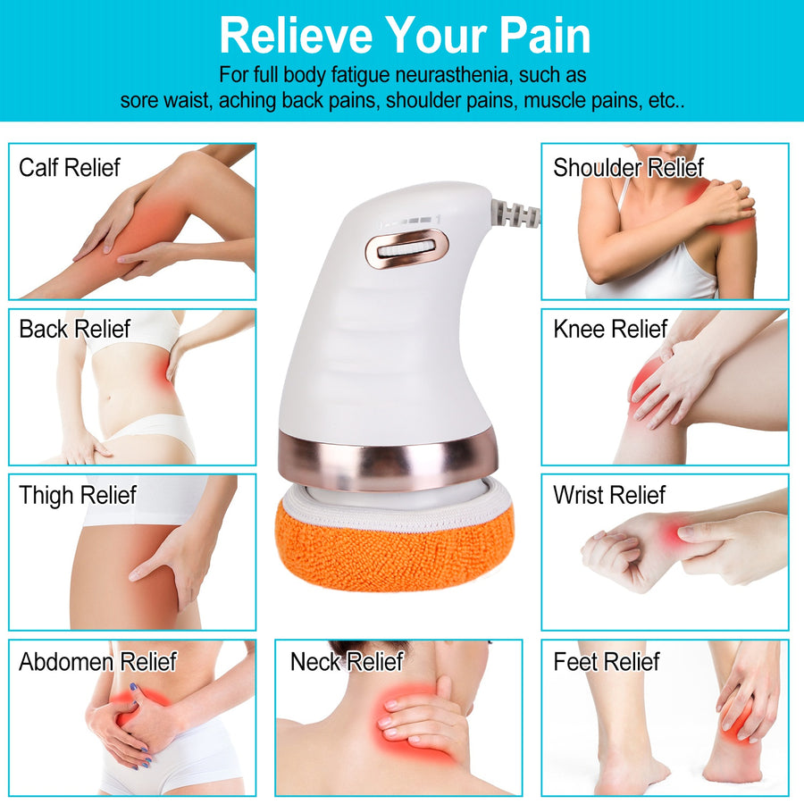 Electric Cellulite Massager Handheld Body Massager for Toning Full Body Vibrating Massager with 6 Skin-friendly Replaceable Covers for Men Women