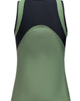 Green Patchwork Casual U Neck Tankini Swimsuit