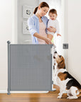 Retractable Baby Security Gate Door 58.3in Extra Wide Stair Gate for Toddlers Dogs Baby Gate with Punch Kit Punch-free Kit for Doorway Hallway Indoor