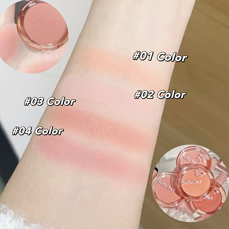 4-color Blush Palette Rouge Monochrome Blush Expanded Color Highlight Contouring And Brightening Lasting Autumn And Winter Style To Create A Three-dimensional Fog Makeup Finish Contain Plant Squalane