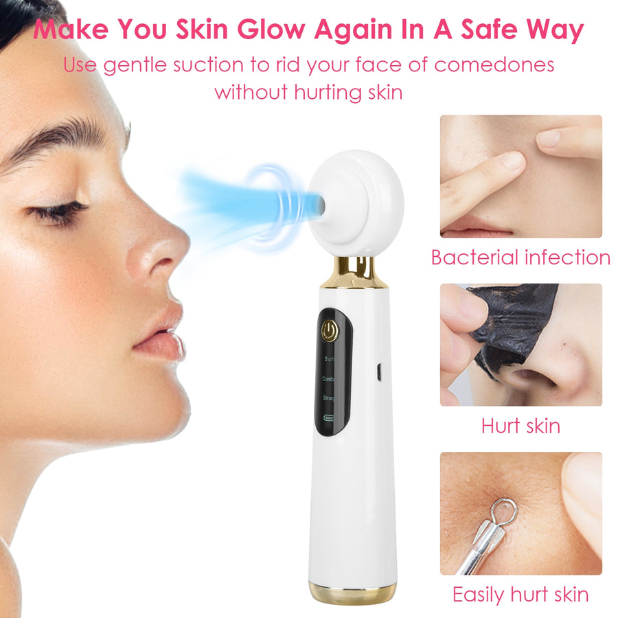 Blackhead Vacuum Remover Electric Acne Blackhead Comedone Extractor Remover Tool Facial Pore Cleaner Pimple Suction Tool