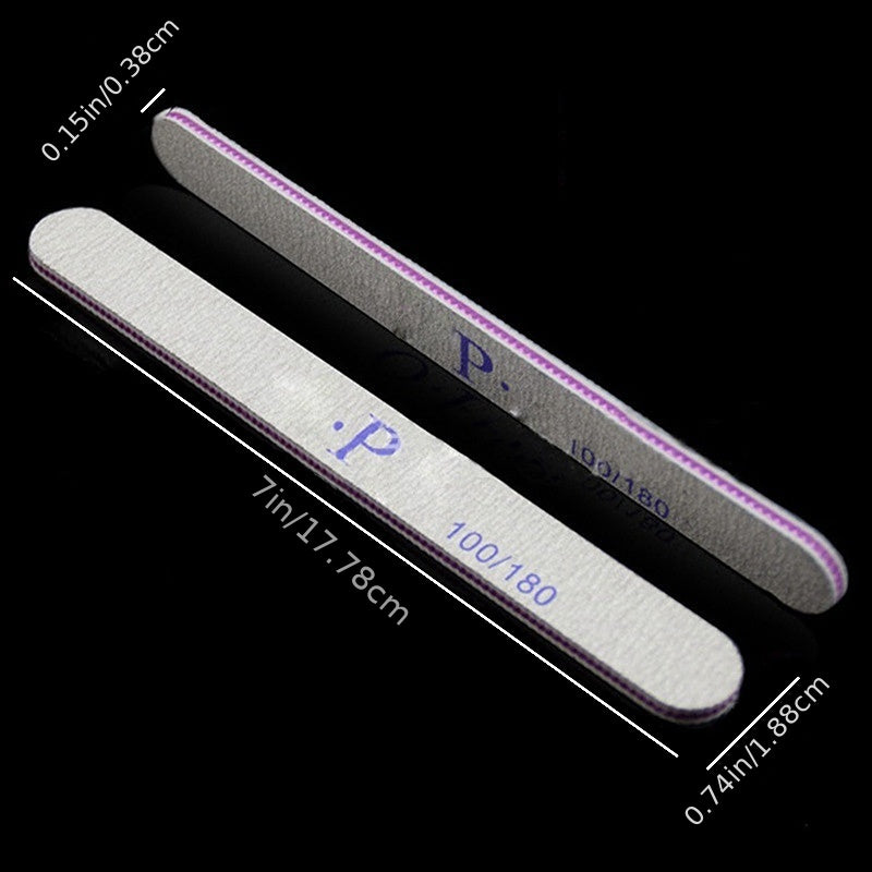 Professional Nail File And Buffer Double Sided Grit, Emery Boards Finger Nail Files For Natural Acrylic Gel Nails, Reusable Nail Buffer Block Manicure Tool For Home Salon Use, 5 Pcs