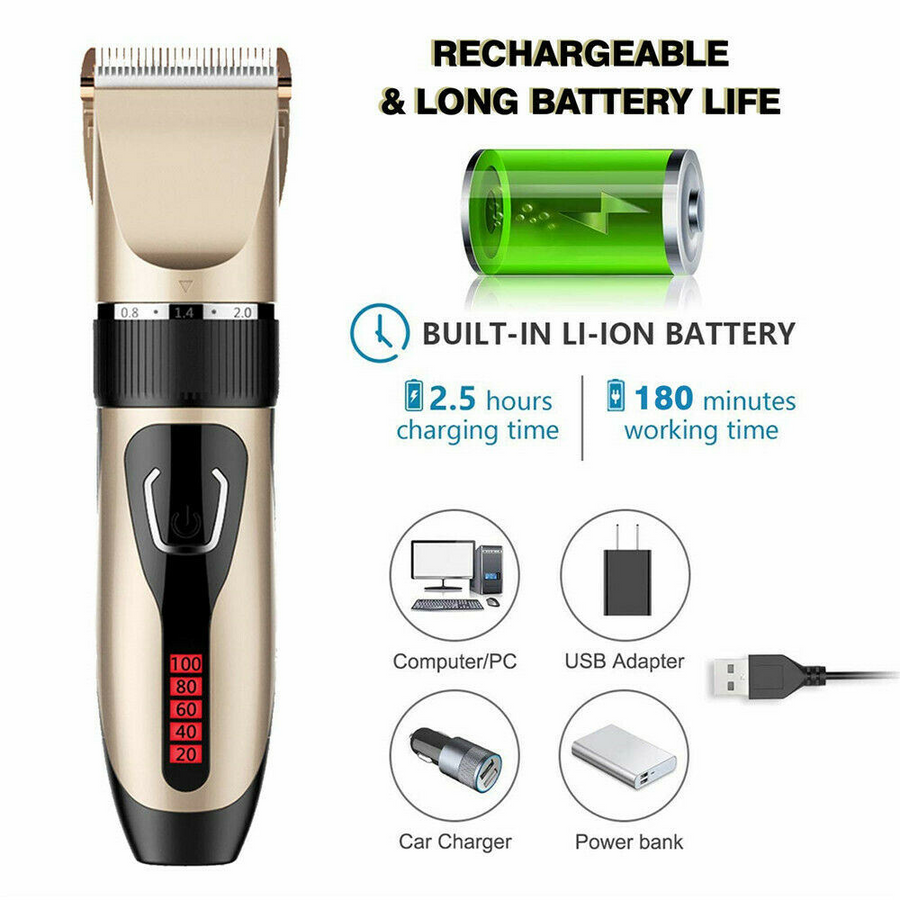 Electric Hair Clipper Men Trimmer Cutting Beard Haircut Kit | DD0102HRH25G