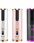 Cordless Rechargeable Auto Rotating Hair Curler With LED Display