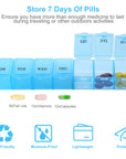 Weekly Pill Organizer 7 Day Pill Planner BPA Free Pill Box Case with 7 Compartments for Vitamins Medication Supplements