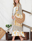 Multicolor Wide Sleeve Mixed Floral Print Long Kimono Effortless Elegance for Every Occasion