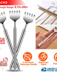 3pcs 20" Telescopic Back Scratcher Stainless Steel Extendable Bear Eagle Claw Massager