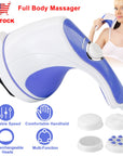 Electric Handheld Body Massager Full Body Vibrating Massager w/ 4 Interchangeable Massager Head w/ Mesh Cover