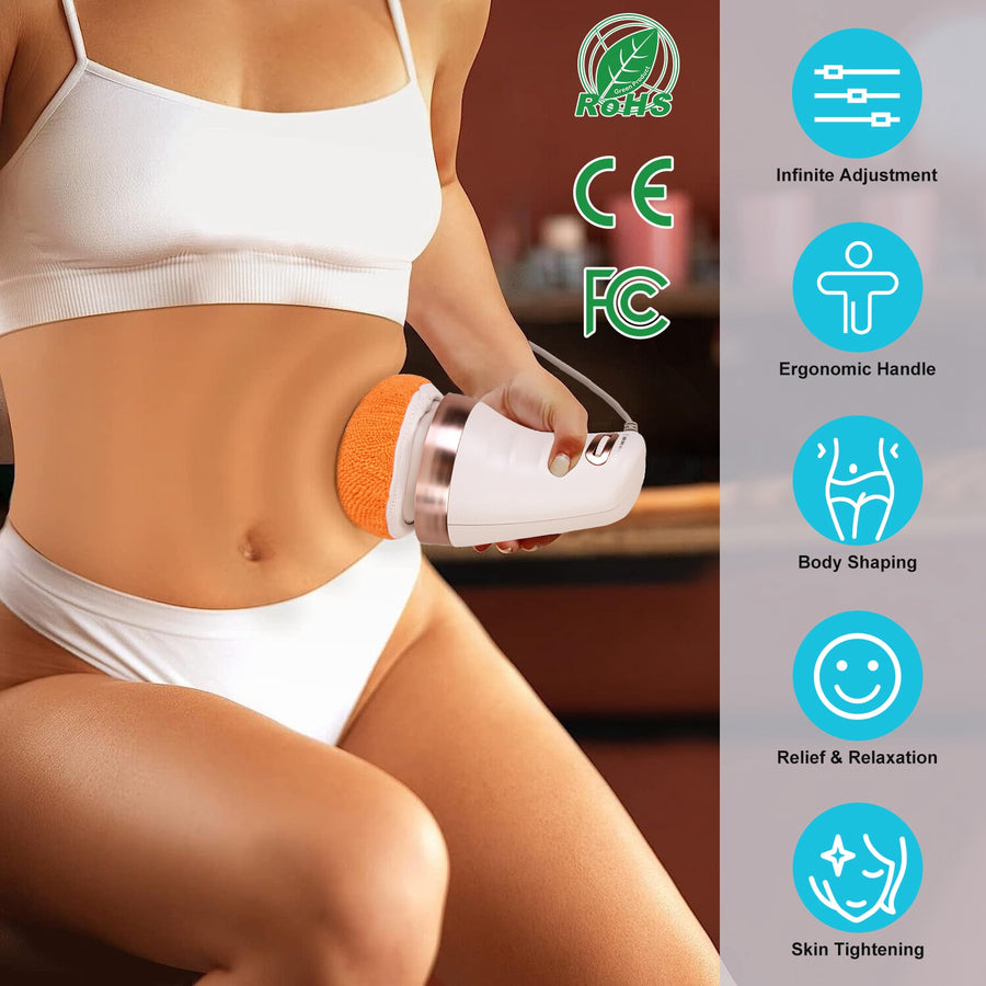 Electric Cellulite Massager Handheld Body Massager for Toning Full Body Vibrating Massager with 6 Skin-friendly Replaceable Covers for Men Women