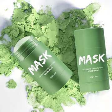 Green Tea solid Mask, Deep Cleanse Green Tea Mask, Green Mask Stick For Blackheads, Non-Porous Deep Cleansing Mask Pen