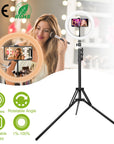 10in LED Selfie Ring Light Dimmable 120 LEDs Makeup Ring Lights w/ Adjustable Tripod Stand Cell Phone Holder USB Powered For YouTube Video/Live Stream