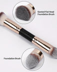 2pcs, Dual Head Makeup Brush Set Foundation Brush Blush Brush Face Brush Loose Powder Brush Makeup Tools