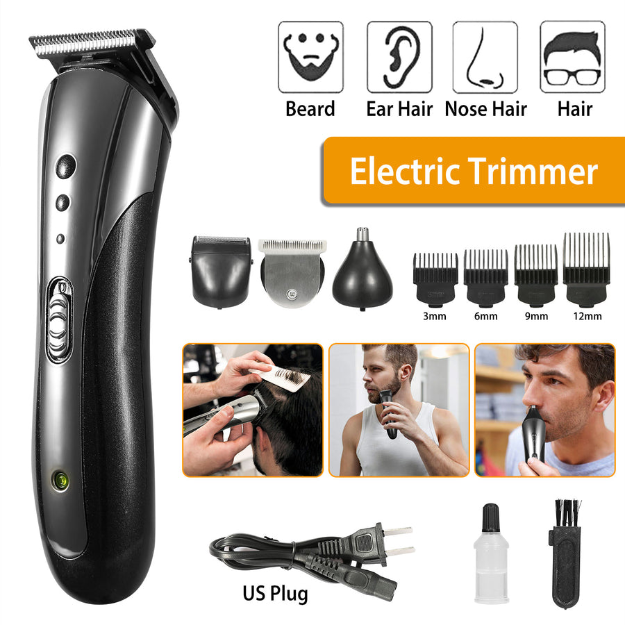 SHINON Men Electric Hair Clipper Trimmer Rechargeable Beard Shaver Razor Nose Trimmer Set