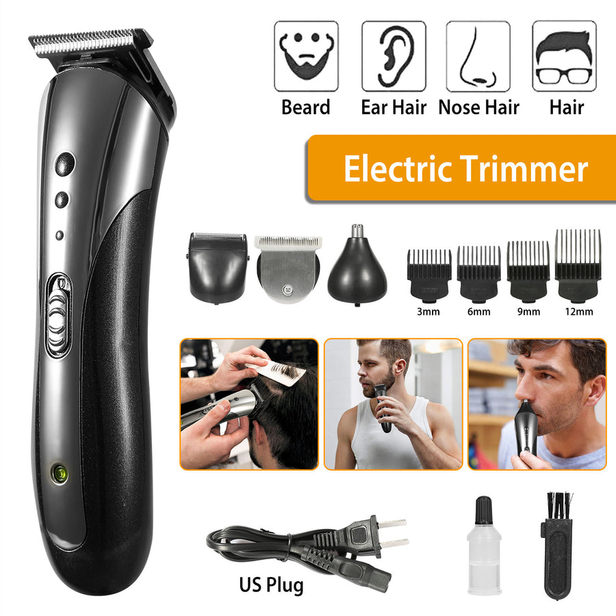 SHINON Men Electric Hair Clipper Trimmer Rechargeable Beard Shaver Razor Nose Trimmer Set