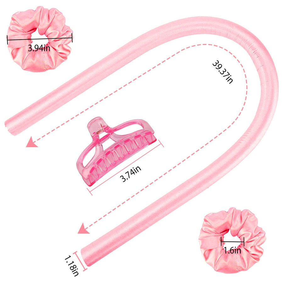 Heatless Curling Rod Headband Curling Ribbon Soft Hair Curlers Rollers Sleep Hair Styler Wave Formers with Hair Loops Clips for Long Medium Hair