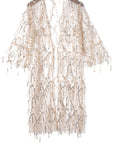 White Sequin Sheer Casual Open Front Cover Up