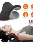 Ergonomic Heated Neck Stretcher Cervical Traction Therapy Pillow with Graphene Heating Pad 3 Gear Temperature Smart Timer Setting USB Plug