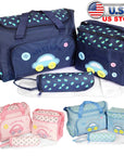 4Pcs Diaper Bag Tote Set Baby Napping Changing Bag Shoulder Mummy Bag with Diaper Changing Pad