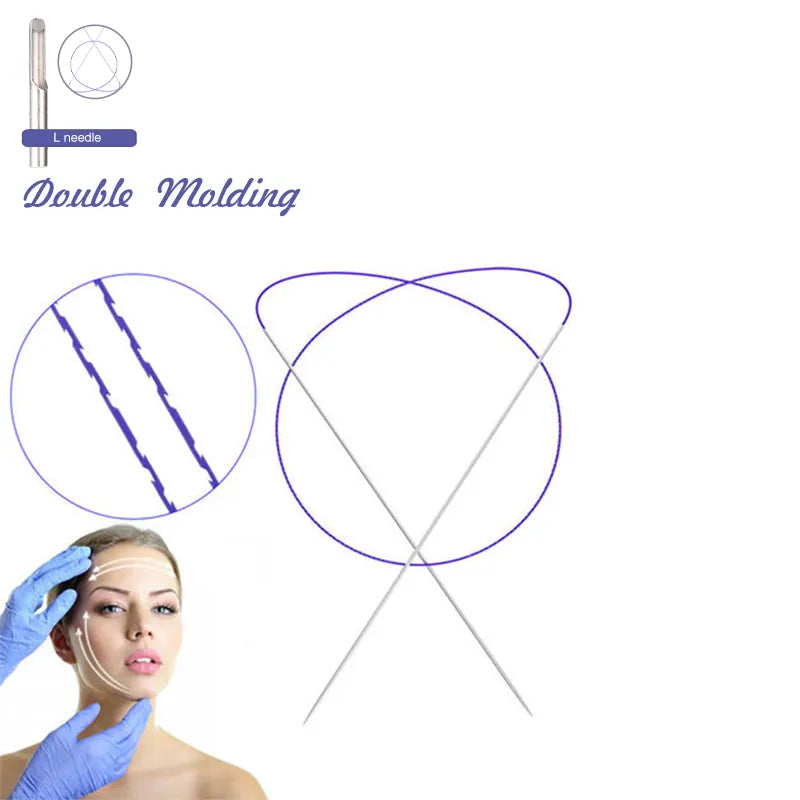 High Quality Double Needle Thread 19G 20G – PDO, PCL, PLLA Thread for Eyebrow Lift