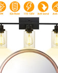 3 Light Wall Sconce Lighting with Clear Glass Shade Bathroom Vanity Lamp Fixture Modern Mounted Light for Porch Mirror Living Room Bedroom Hallway