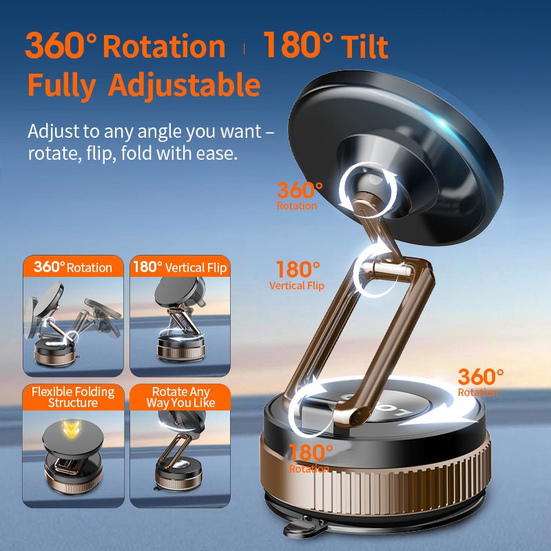 GORDIUS Heavy-Duty Magnetic Phone Holder A8 – All-Metal, 360° Rotatable