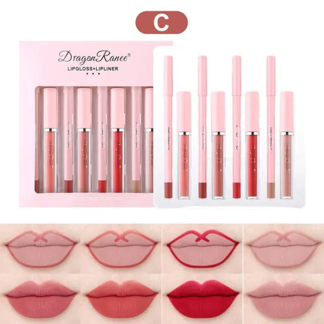 Lip Gloss Lip Liner Pen Set 4Pcs