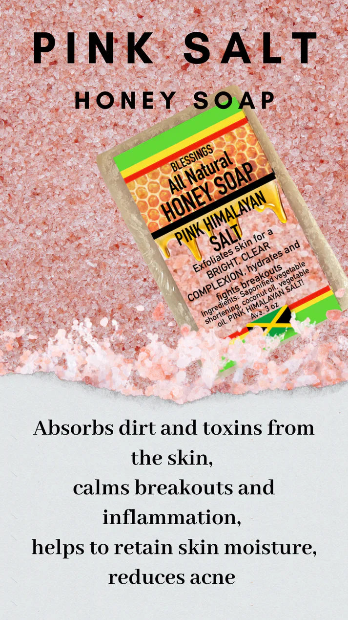 Blessings All Natural Honey Pink Himalayan Salt Face & Body Bar