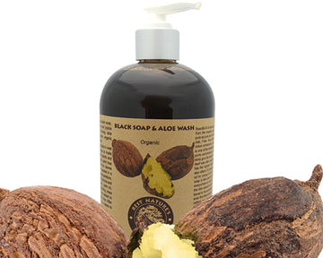 Organic Best Natures Cosmetics Black Soap & Aloe Wash 8oz 240ml