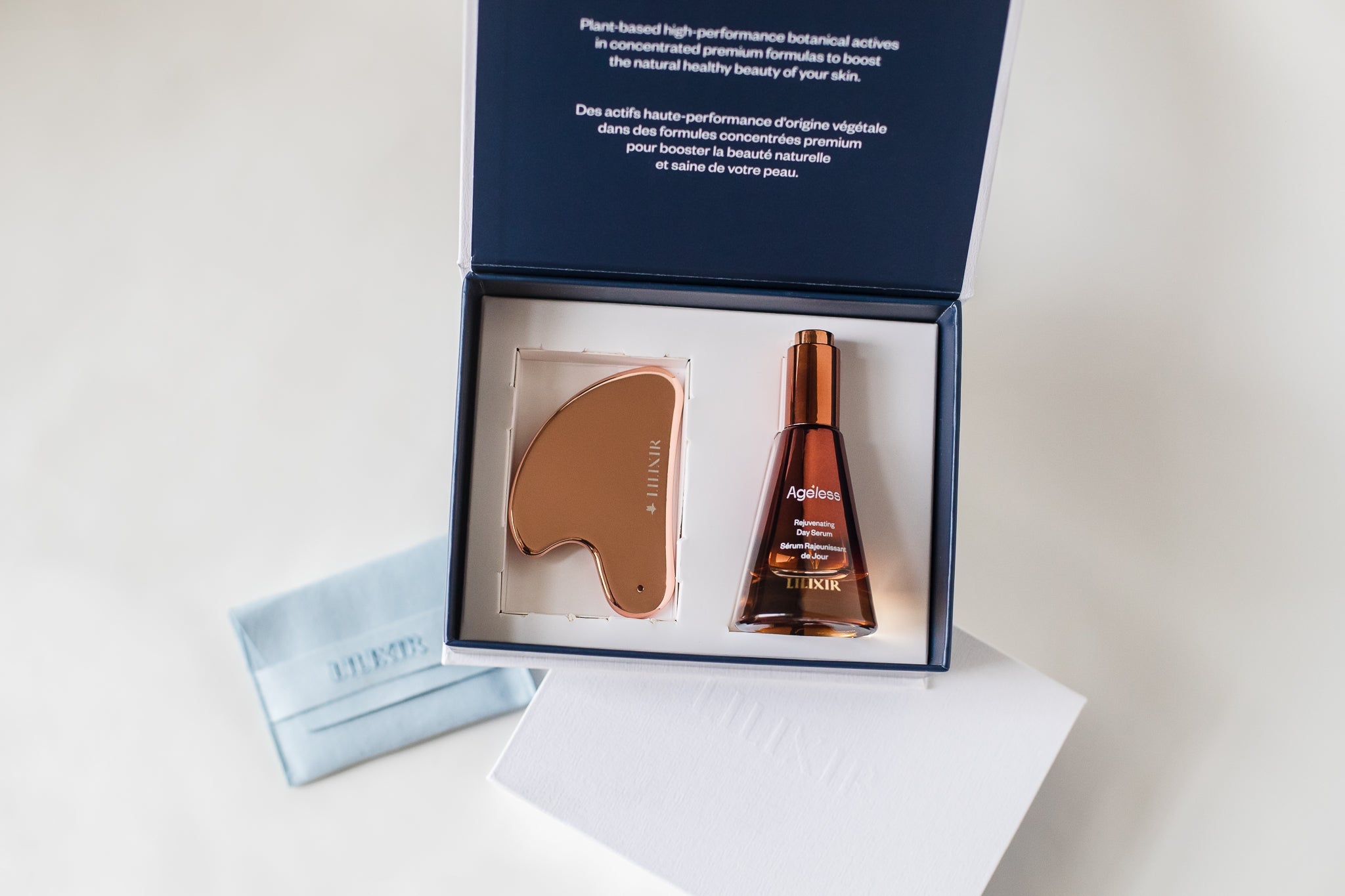 LILIXIR Ageless Gift Set – Morning Routine with Day Serum & Golden Gua Sha