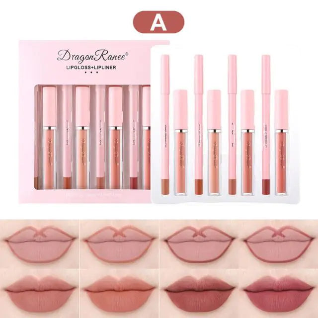 Lip Gloss Lip Liner Pen Set 4Pcs