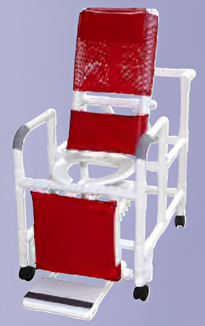 Reclining Shower Chair with Deluxe Elongated Commode Seat – PVC