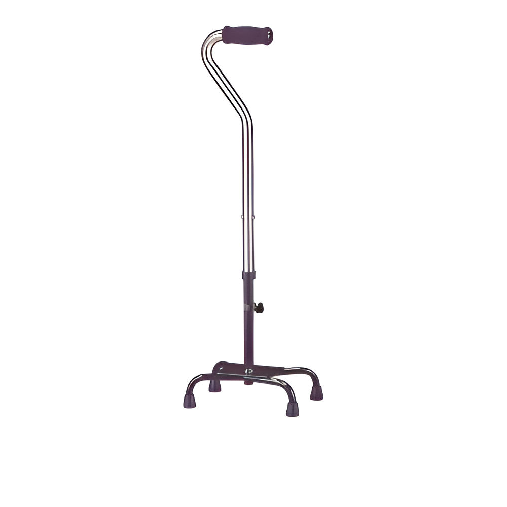 Heavy-Duty Quad Cane Chrome Large Base – 500 lb Capacity Adjustable Cane