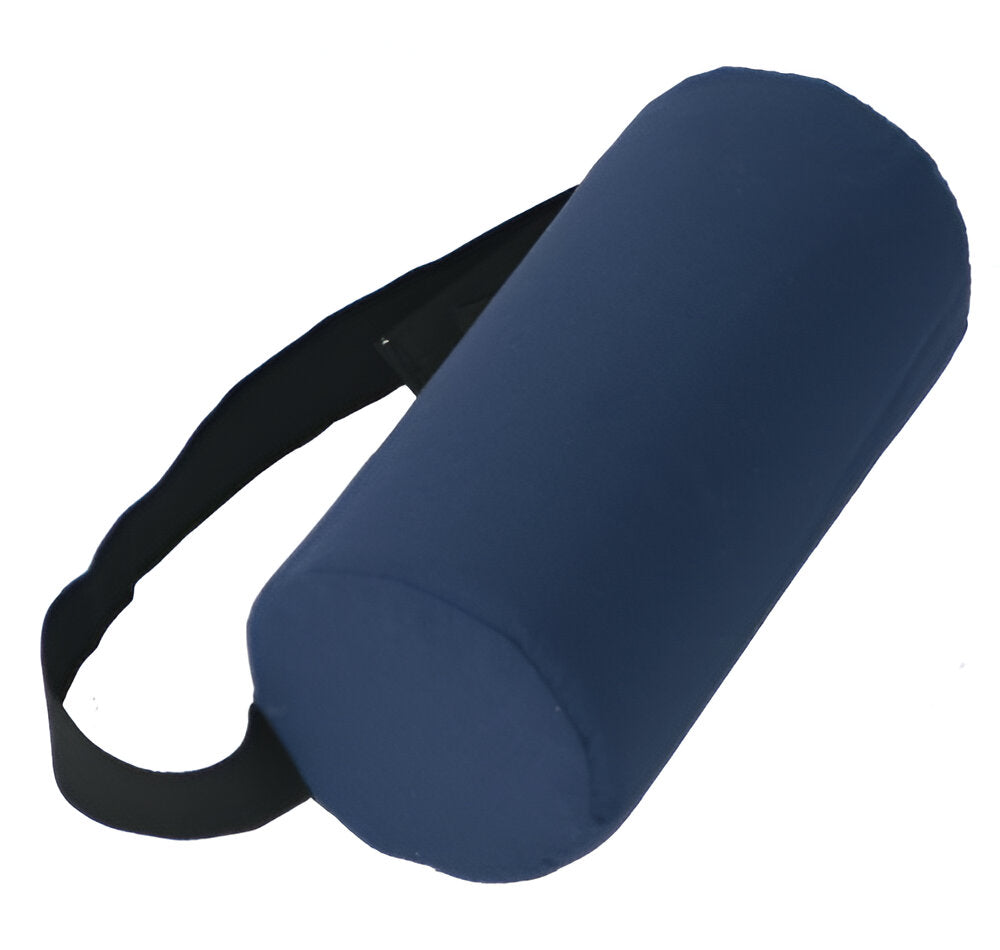 Lumbar Roll Full-Firm Navy with Strap – 5" Dia. x 11" Lower Back Support