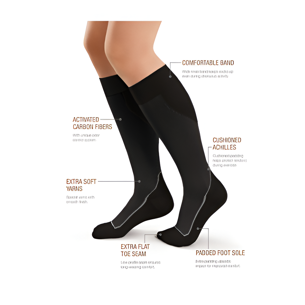 Jobst Sport Compression Sock 15-20 mmHg – Black Large, 1 Pair