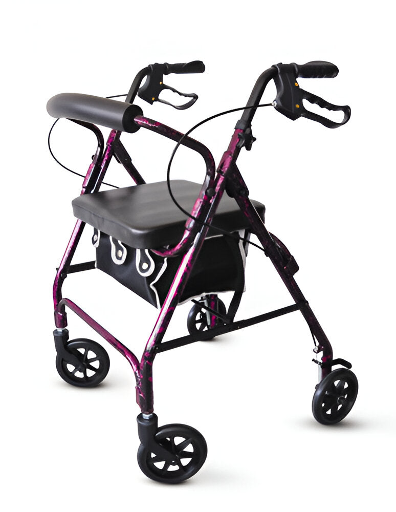 Rollator Aluminum Flame Purple with Loop Brakes – Lightweight Mobility Aid by PMI